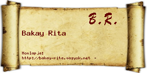 Bakay Rita névjegykártya
