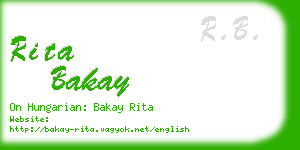 rita bakay business card